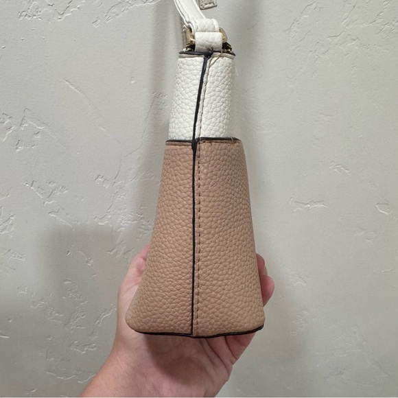 Nanette Lepore Risley Dome Crossbody Bag Purse Zipper Strap Almond/Rice - Picture 10 of 15